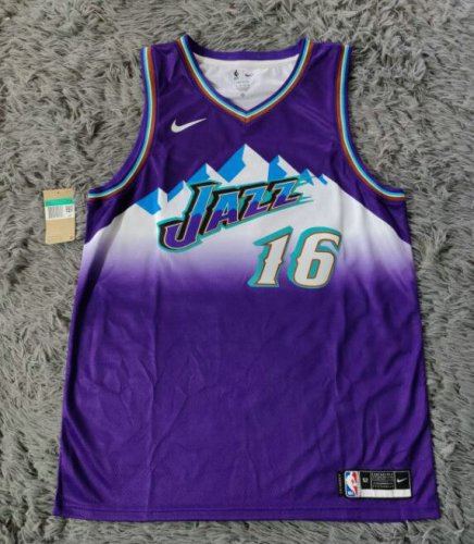 NBA 16 Simone Fontecchio Jazz Maillot Retro Violet